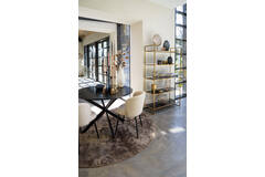 Dining chair 56x55x79 cm ELYNA teddy light beige-matt black