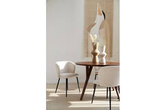 Eetkamerstoel 56x55x79 cm ELYNA bouclé crème-mat zwart