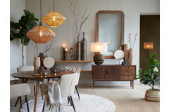 Eettafel Ø140x76 cm QUENZA acacia hout bruin