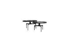 Salontafel S/2 Ø64x39+Ø75x44 cm PANO donker brons