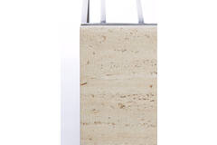 Bijzettafel 41x31x66 cm ROSHAN travertin zand+antiek brons