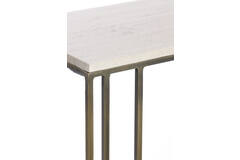 Bijzettafel 41x31x66 cm ROSHAN travertin zand+antiek brons