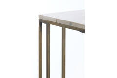 Bijzettafel 41x31x66 cm ROSHAN travertin zand+antiek brons