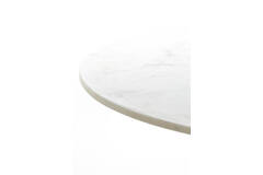 Tafel Ø100x78 cm LEYDA marmer wit-antiek brons