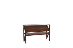 Side table 119x41x80 cm YUKI acacia hout donker bruin+glas