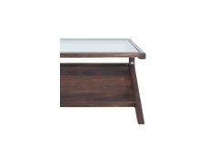 Coffee table 112x70x41 cm YUKI mango wood choco brown+glass