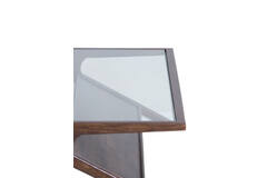 Coffee table 112x70x41 cm YUKI mango wood choco brown+glass