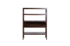 Cabinet open 120x40x160 cm YUKI mango wood choco brown+glass