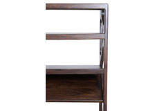 Cabinet open 120x40x160 cm YUKI mango wood choco brown+glass