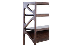Cabinet open 120x40x160 cm YUKI mango wood choco brown+glass