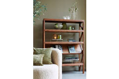 Kast open 120x40x160 cm YUKI acacia hout donker bruin