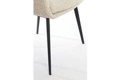 Dining chair 59x58,5x82 cm LEONE bouclé cream-black