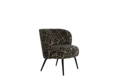 Stoel 68x67x72 cm DIEYDA zwart-wit+zwart