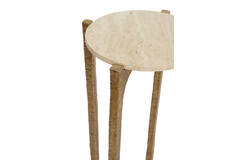 Side table S/2 Ø41x54+Ø45x64 cm KANAE travertine sand+ant br