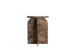 Side table Ø41x56 cm OTINIA marble dark brown