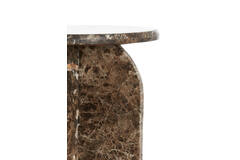 Side table Ø41x56 cm OTINIA marble dark brown