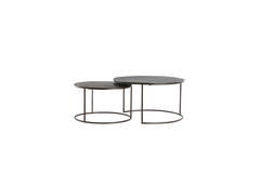Salontafel S/2 Ø61x37+Ø76x41 cm TALCA donker bruin