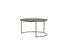 Salontafel S/2 Ø61x37+Ø76x41 cm TALCA donker bruin