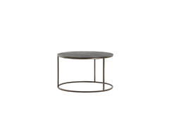 Salontafel S/2 Ø61x37+Ø76x41 cm TALCA donker bruin