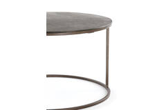Salontafel S/2 Ø61x37+Ø76x41 cm TALCA donker bruin