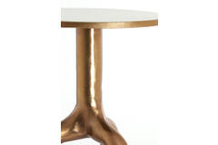 Bijzettafel Ø40,5x53 cm MELLO glans bruin brons+glas taupe