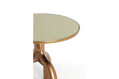 Bijzettafel Ø50,5x45,5 cm MELLO glans brn brons+glas taupe
