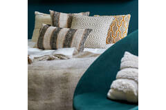 Kussen 45x45 cm JEMBANA velvet zand+okergeel