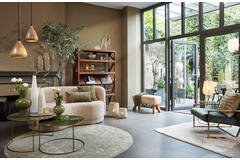 Rug Ø200 cm SJORS olive green+light grey