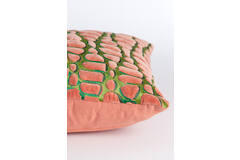 Kussen 45x45 cm TOMBA groen+koraal
