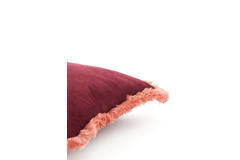 Kussen 45x45 cm LIENA velvet bordeaux-licht roze