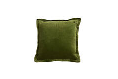 Cushion 45x45 cm BAXLEY velvet dark green+linen natural