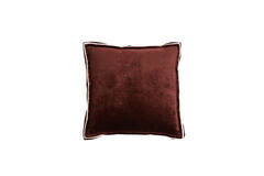Kussen 45x45 cm BAXLEY velvet donker bruin+linnen naturel