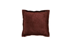 Kussen 45x45 cm BAXLEY velvet donker bruin+linnen naturel