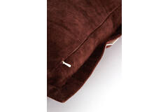Kussen 45x45 cm BAXLEY velvet donker bruin+linnen naturel