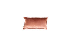 Kussen 60x30 cm BAXLEY velvet oud roze+linnen naturel