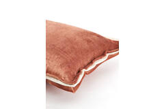 Kussen 60x30 cm BAXLEY velvet oud roze+linnen naturel