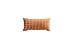 Kussen 60x30 cm ROMAIN oranje-wit