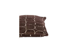 Cushion 45x45 cm DOTHAN dark brown+cream feather filled