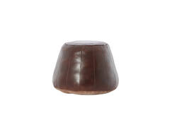 Pouf Ø56x42 cm DOVIO leather dark brown