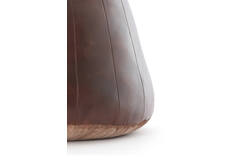 Pouf Ø56x42 cm DOVIO leather dark brown