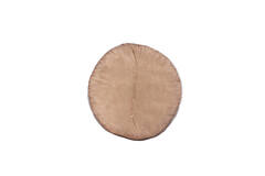 Pouf Ø56x42 cm DOVIO leather dark brown