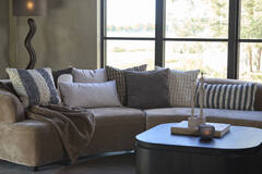 Cushion 43x43 cm PUNDA cream+silver