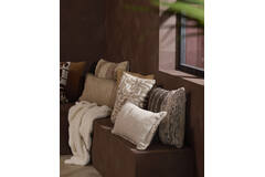 Cushion 45x45 cm TIANI dark brown+brown-cream