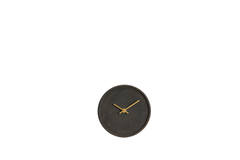 Klok Ø15 cm VETI mango hout bruin+goud