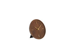 Klok Ø20 cm VETI mango hout bruin+goud