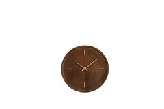 Klok Ø20 cm VETI mango hout bruin+goud