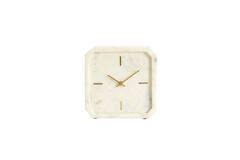 Klok 20,5x6x20,5 cm PABLIA marmer wit