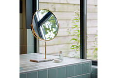 Spiegel op voet 24x9x40,5 cm RIESCO marmer wit-goud