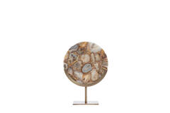 Ornament on base 25x10x35 cm GOUYA yellow agate+antiq bronz
