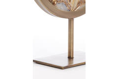 Ornament on base 25x10x35 cm GOUYA yellow agate+antiq bronz